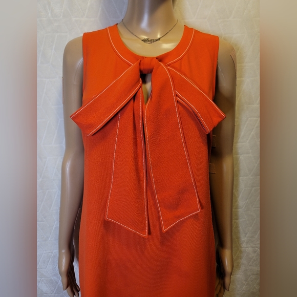 Maison Jules Rusty/ Fire Orange Mini Dress with Ribbon Accent - Picture 2 of 10